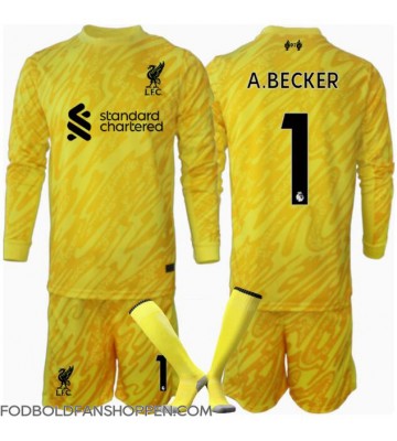 Liverpool Alisson Becker #1 Målmand Tredjetrøje Børn 2024-25 Langærmet (+ Korte bukser)